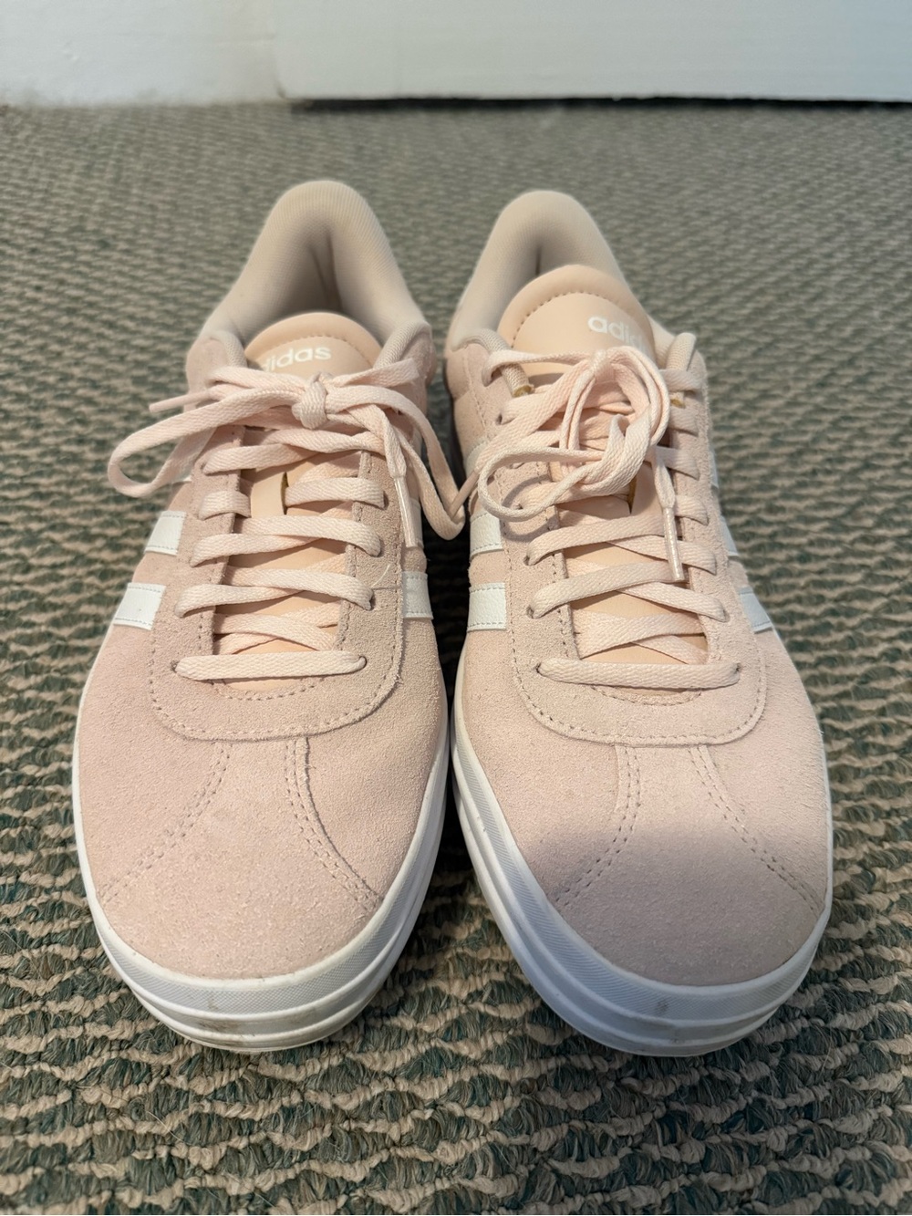 adidas Women's Light Pink Suede Low-Top Sneakers